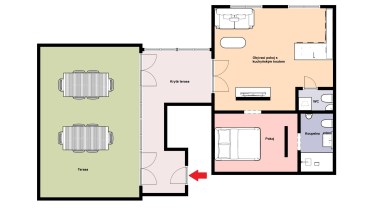 Pronájem luxusního bytu 2+kk s terasou (83,8 m²), Vojkovice, okres Mělník