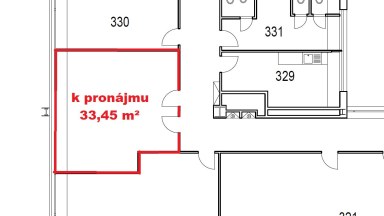 Pronájem kanceláře 33,45 m2 ulice Sokolovská