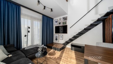 Prodej loftového bytu 1+kk s balkonem a možným sklepem a GS – Bydlení na Krejcárku, Praha 9.