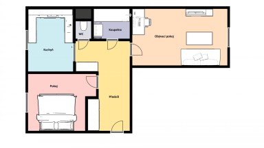 Pronájem bytu 2+1/S, 56 m2, Praha 6 - Vokovice, ul. Kladenská.