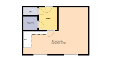 Prodej bytu 1+kk 39,3 m² s garážovým stáním a sklepem, Praha 9 – Letňany, ul. Třinecká.