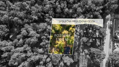 Prodej stavebního pozemku 1 300 m² se srubem, Stará Boleslav – Vestecká.